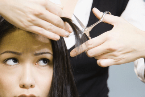 hairdresser anxiety - scissor hair cut